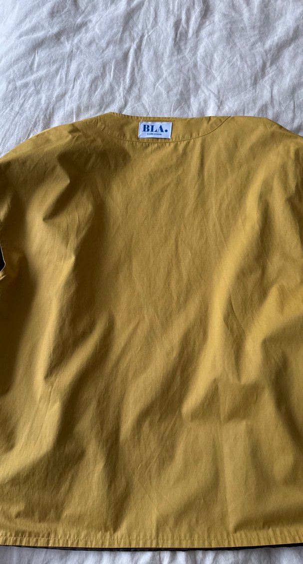 BLAH Kadın Sarı Keten Düğmeli Kolsuz Yelek - Görsel 3