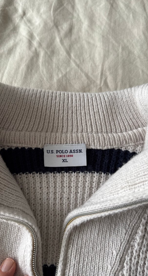 Yarım Fermuarlı Çizgili Kadın Triko - Görsel 5