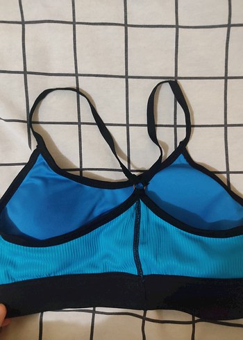 Siyah Detaylı Mavi Mini Spor Sütyeni - Görsel 2