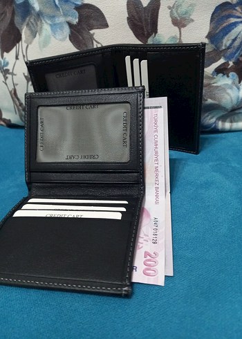 mavi jeans hakiki deri cuzdan - Görsel 3