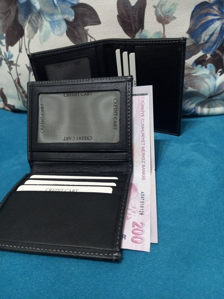 mavi jeans hakiki deri cuzdan - Görsel 3