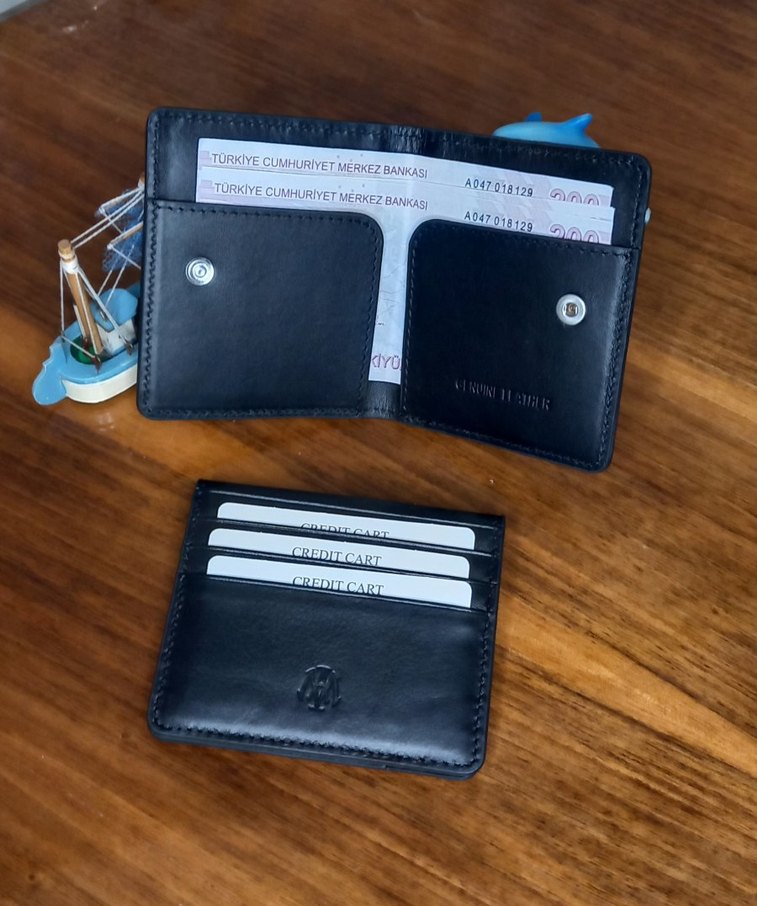 mavi jeans hakiki deri cuzdan - Görsel 4