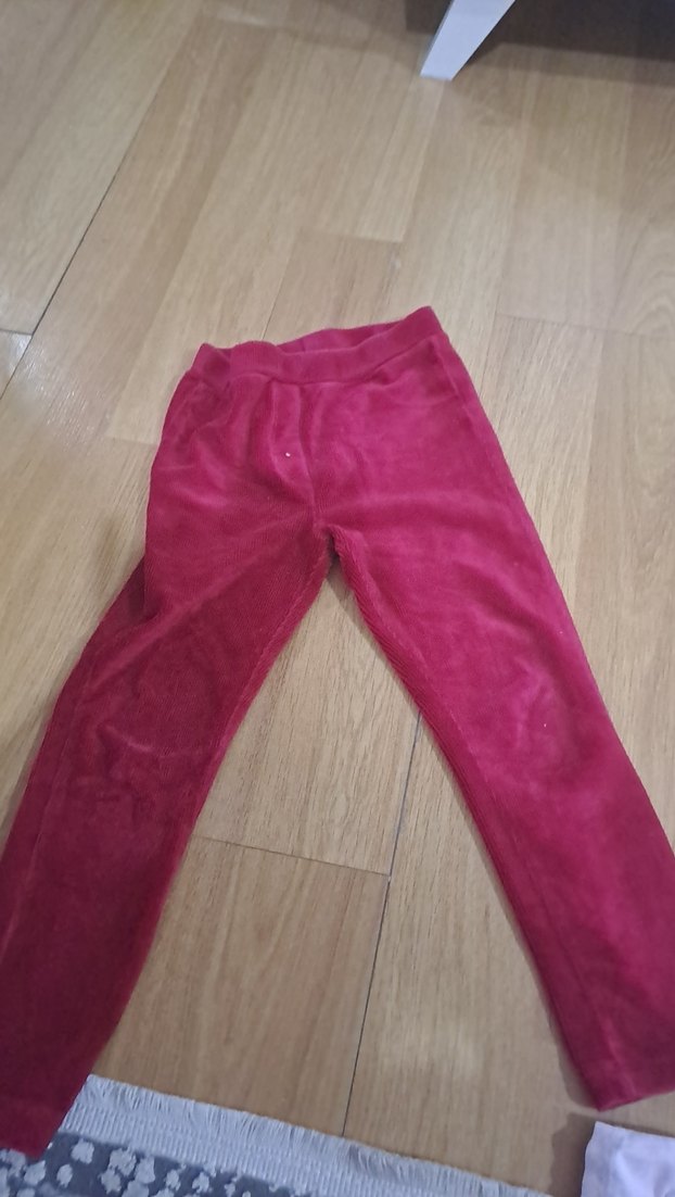 Kız Çocuk Pembe Süet Tayt - Görsel 3