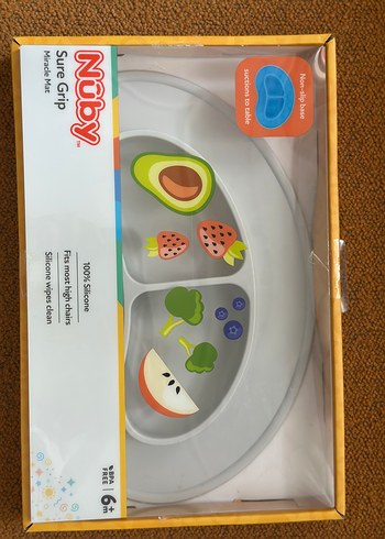 Nuby 6+ Ay Bölmeli Silikon Mama Tabağı