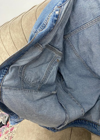 l Beden Kadın Oversize Mavi Kot Ceket