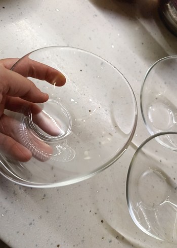 Şeffaf asimetrik Cam kase 12 adet - Görsel 5