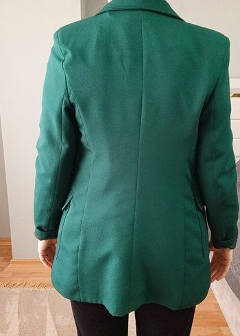 40 Beden Yeşil Düğmeli Kadın Blazer