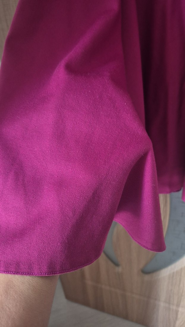 Mor V Yakalı Büyük Beden Midi Elbise - Görsel 2