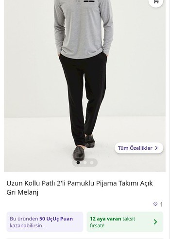 Gri Uzun Kollu Erkek Pijama Takımı - Görsel 7