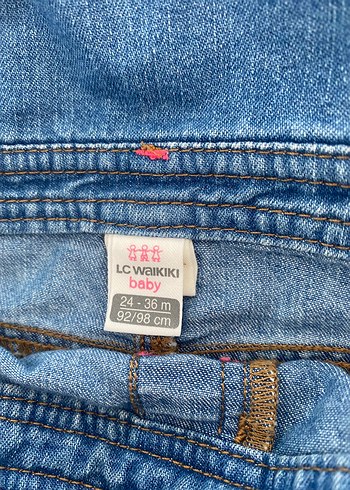 LC Waikiki Nakışlı Kot Kız Elbise