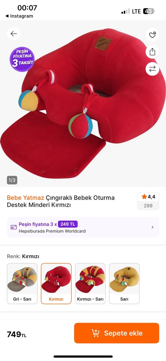 bebekler için destekli oturma yastığı - Görsel 2