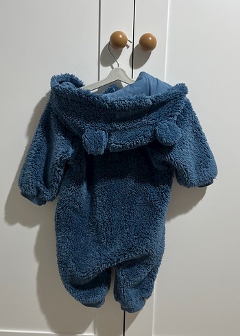 Mavi Kürklü astarlı Bebek Tulumu - Görsel 2