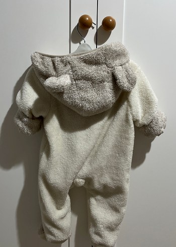 Kürklü Beyaz Bebek Tulumu - Görsel 2