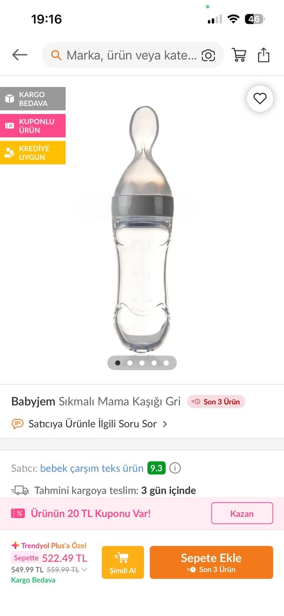 BabyJem sıkmalı mama kaşığı - Görsel 3