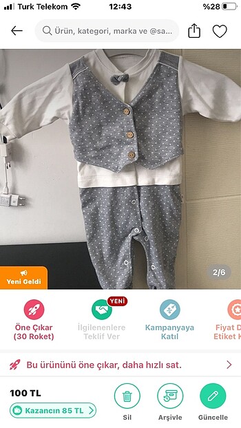 Erkek bebek papyonlu tulum