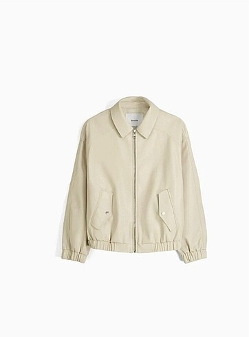 Bershka suni deri dad fit ceket (bomber)