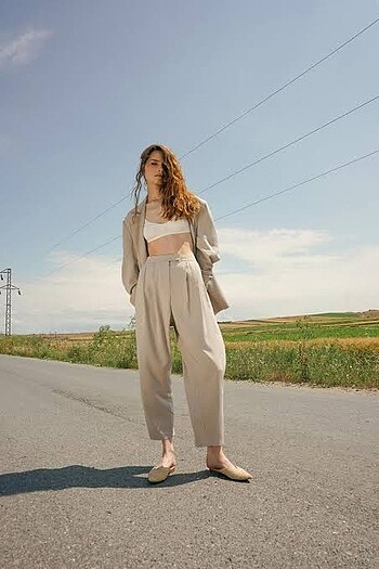 36 Beden beyaz Renk Beyyoglu baggy pantolon