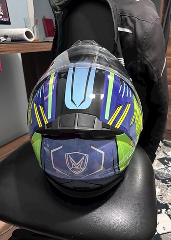 Mavi güneş vizörlü Motosiklet kaskı s beden - Görsel 4