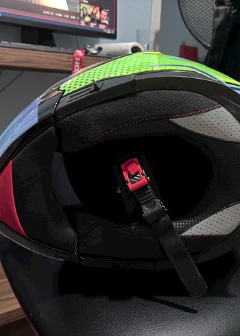 Mavi güneş vizörlü Motosiklet kaskı s beden - Görsel 7