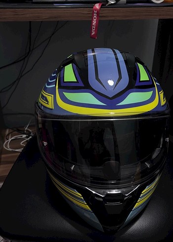 Mavi güneş vizörlü Motosiklet kaskı s beden - Görsel 11