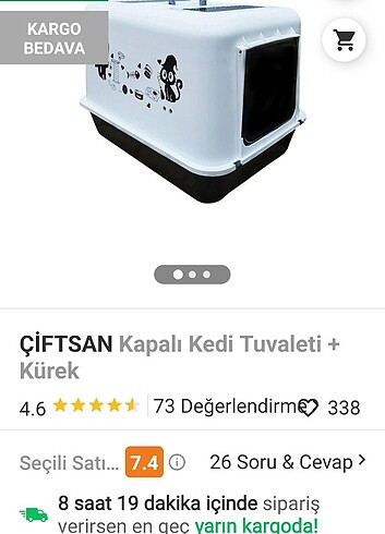 Kedi tuvaleti ve kürek 