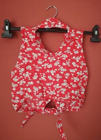s Beden Kırmızı crop top