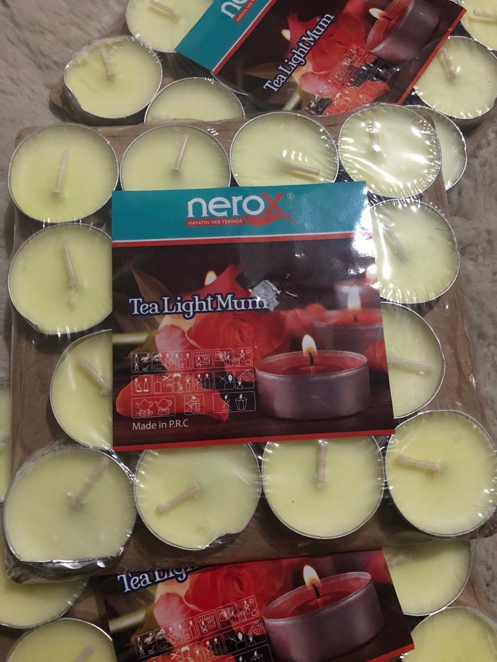 Beyaz Tealight Mum Seti - Görsel 2