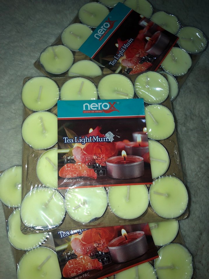 Beyaz Tealight Mum Seti - Görsel 3