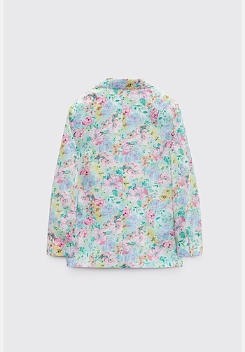 Zara Zara saten kumaş çiçekli blazer