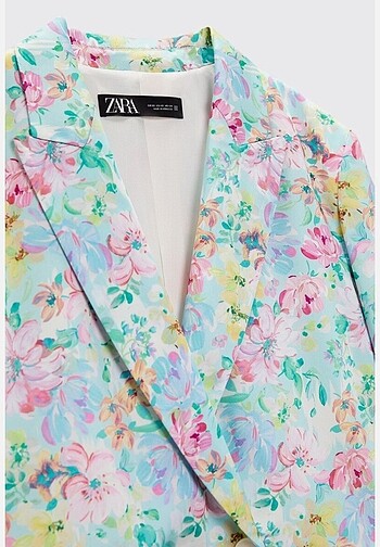 m Beden çeşitli Renk Zara saten kumaş çiçekli blazer