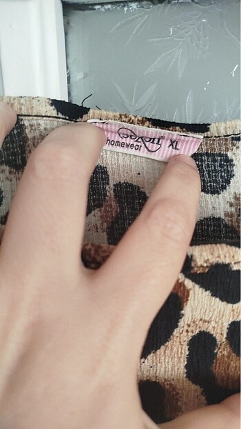 xl Beden Leoparlı pijama takımı