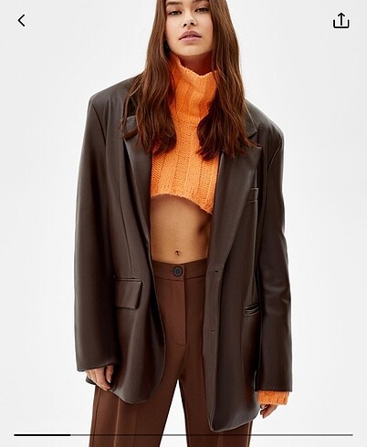 Bershka deri blazer