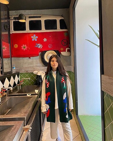 Atkı 180 Cm Triko Şirinler Atkı - Görsel 4