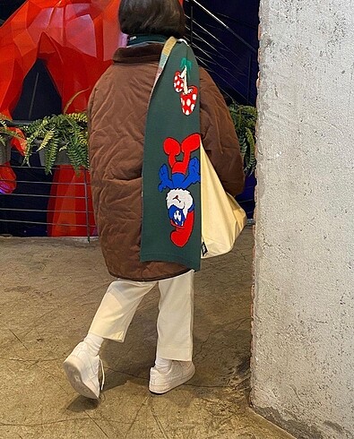 Atkı 180 Cm Triko Şirinler Atkı - Görsel 5