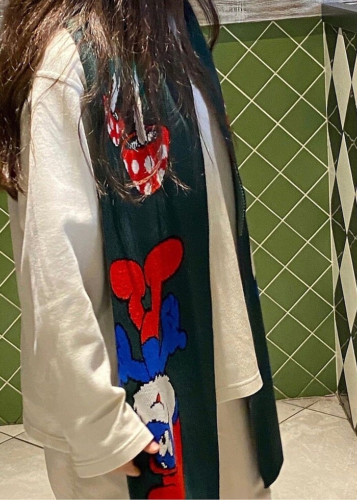 Atkı 180 Cm Triko Şirinler Atkı - Görsel 3