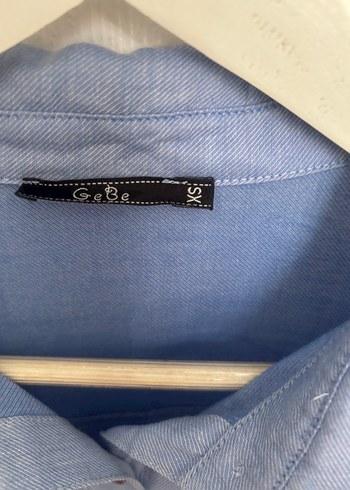 Hamile Mavi Düğmeli Kadın Denim Gömlek - Görsel 5