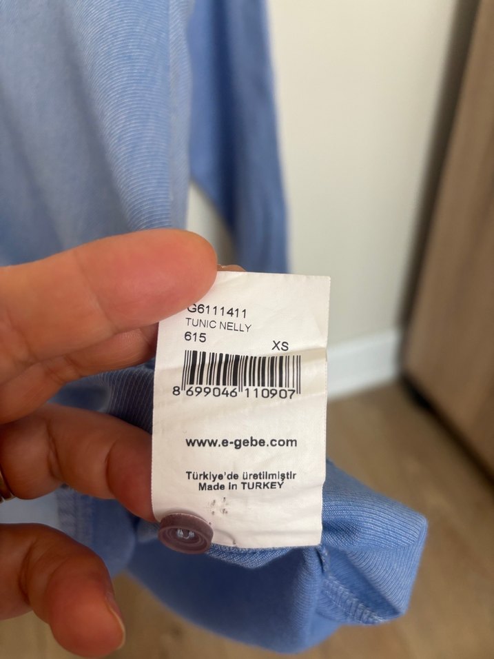 Hamile Mavi Düğmeli Kadın Denim Gömlek - Görsel 4