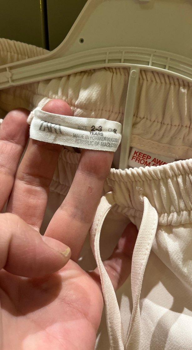 Zara Kızlar için Loose Fit Beyaz Street Wear Pantolon 2-3 yaş - Görsel 4