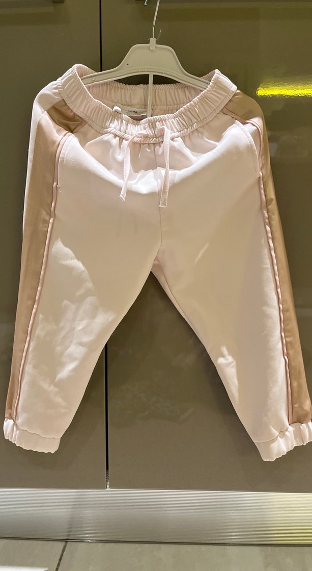 Zara Kızlar için Loose Fit Beyaz Street Wear Pantolon 2-3 yaş - Görsel 5
