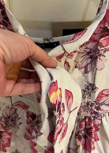 Çiçek Desenli, Düğmeli Uzun Bohem Elbise - Görsel 5