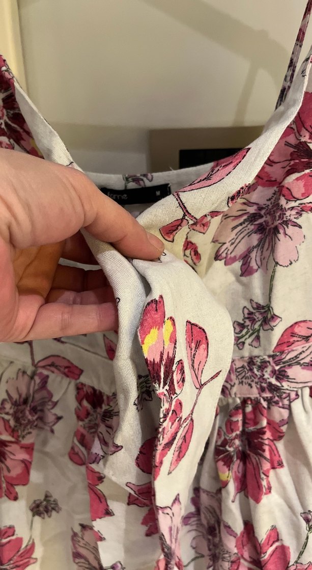 Çiçek Desenli, Düğmeli Uzun Bohem Elbise - Görsel 5