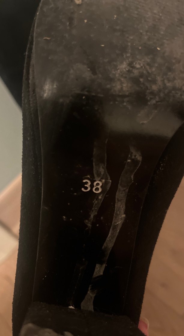 Siyah Süet Kadın Diz Boyu Topuklu Çizme - Görsel 5