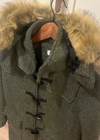 Yeşil Kürklü Kadın Kışlık Uzun Ceket - Görsel 5