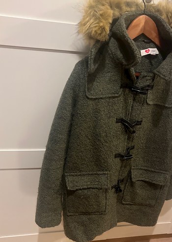 Yeşil Kürklü Kadın Kışlık Uzun Ceket - Görsel 7