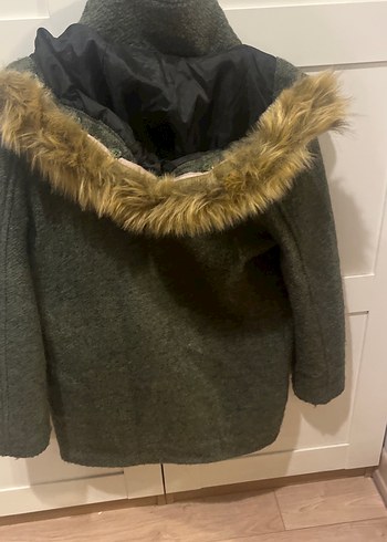 Yeşil Kürklü Kadın Kışlık Uzun Ceket - Görsel 8