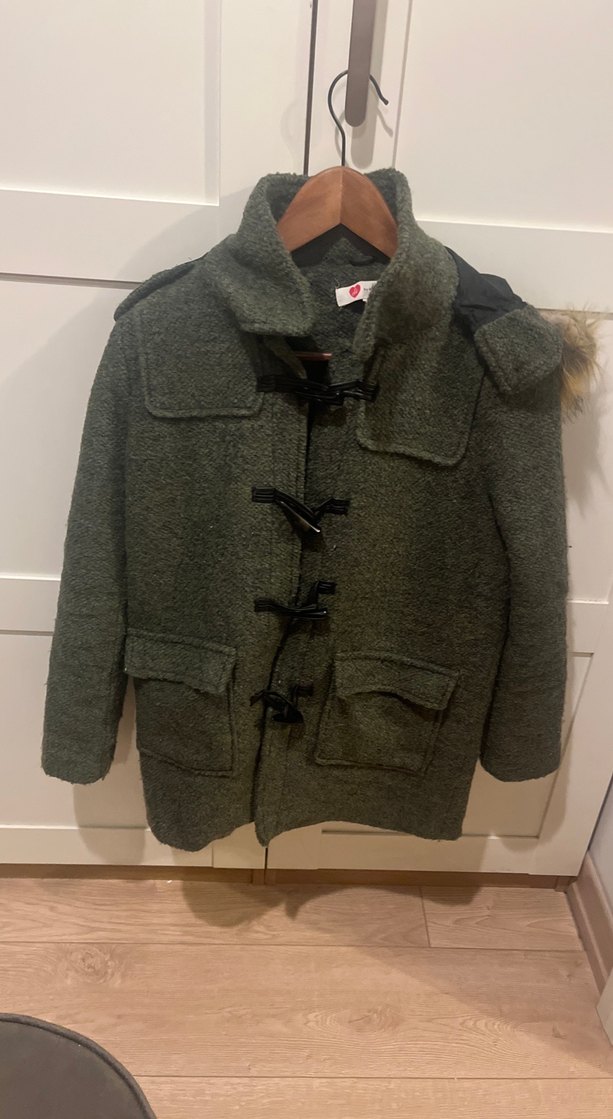 Yeşil Kürklü Kadın Kışlık Uzun Ceket - Görsel 3