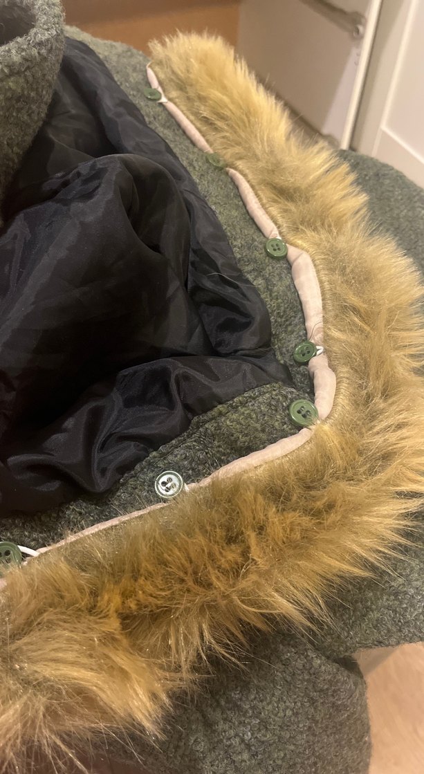 Yeşil Kürklü Kadın Kışlık Uzun Ceket - Görsel 2