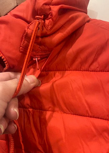 Kırmızı Fermuarlı Kadın Kışlık Mont - Görsel 4