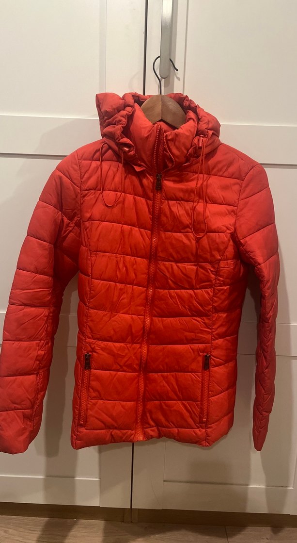 Kırmızı Fermuarlı Kadın Kışlık Mont - Görsel 2