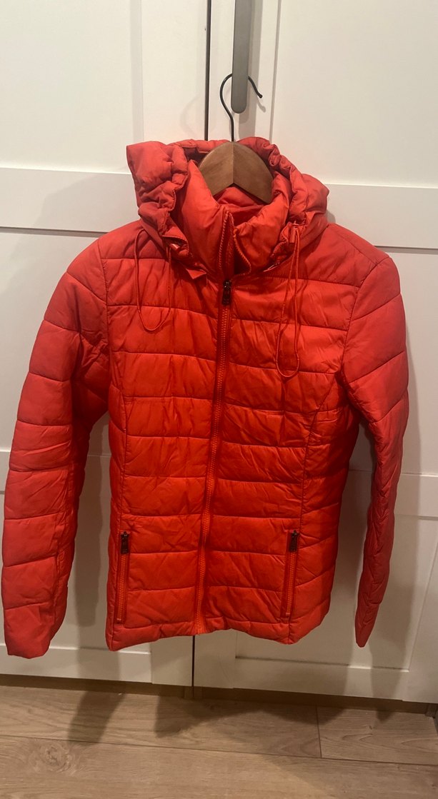 Kırmızı Fermuarlı Kadın Kışlık Mont - Görsel 3